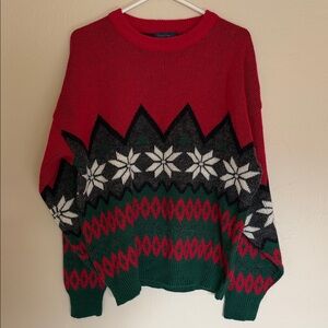 Red and Green Crewneck Sweater